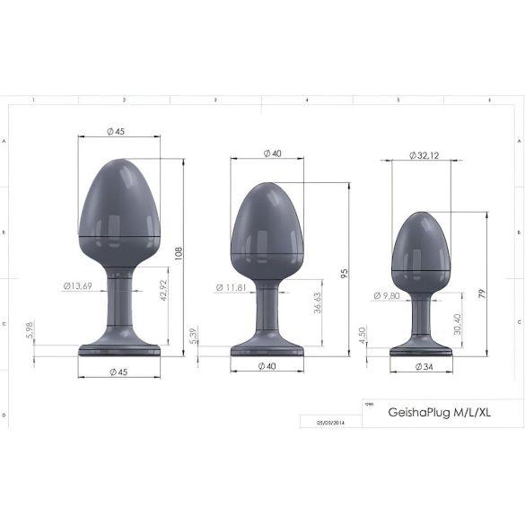 Dorcel Geisha Plug Dijamant XL - crni analni plug sa belim kamenčićem