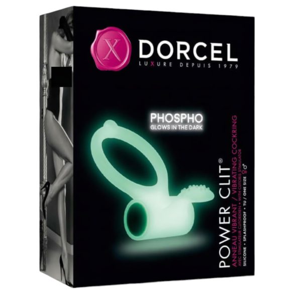 Dorcel - svetleći vibrirajući prsten za penis (beli)