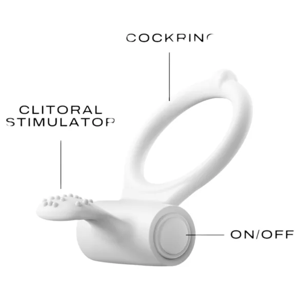 Dorcel - svetleći vibrirajući prsten za penis (beli)