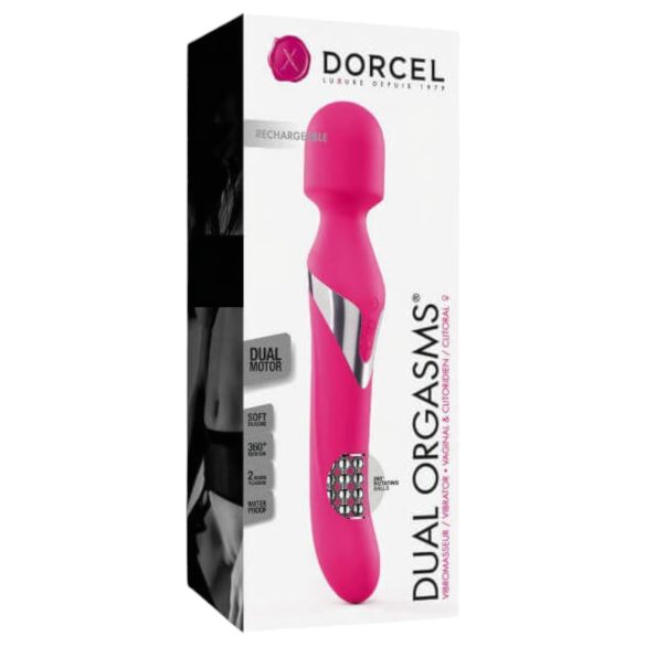 Dorcel Dual Orgasms - punjivi 2 u 1 masažer vibrator (roze)