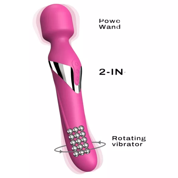 Dorcel Dual Orgasms - punjivi, 2‑u‑1 masažer vibrator (pink)