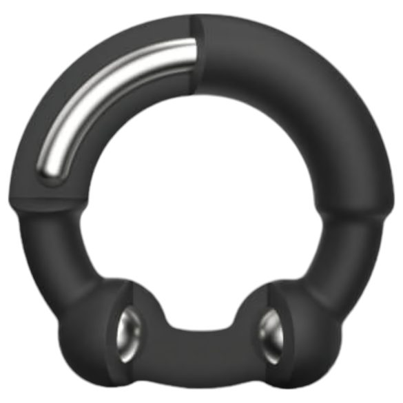 Dorcel Stronger prsten - penis prsten sa metalnim umetkom (crni)