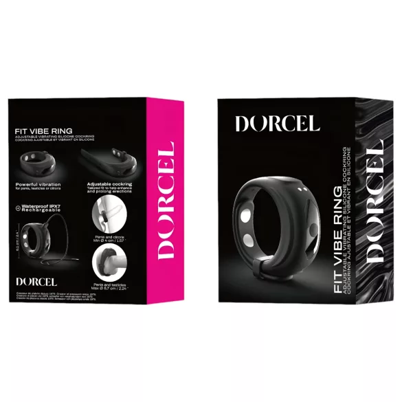 Dorcel - podesivi vibrator prsten za penis (crni)