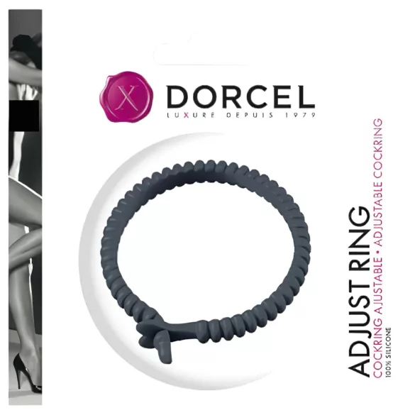 Dorcel - podesiv, silikonski prsten za penis (sivi)