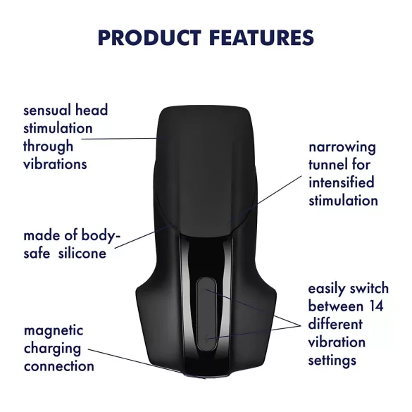 Satisfyer Men Vibration - punjaći vibracioni uređaj za muškarce (crni)