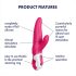 Satisfyer Mr. Rabbit - vodootporni vibrator sa klitoralnim stimulatorom (roze)