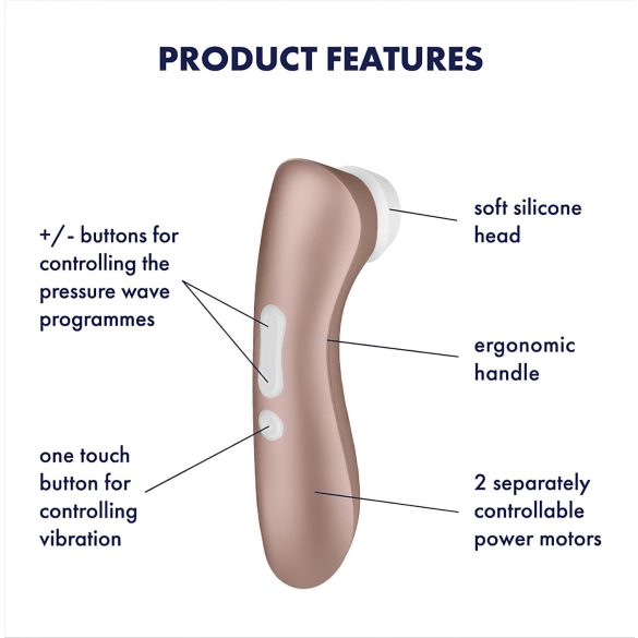 Satisfyer Pro 2+ - punjač za stimulaciju klitorisa (braon)