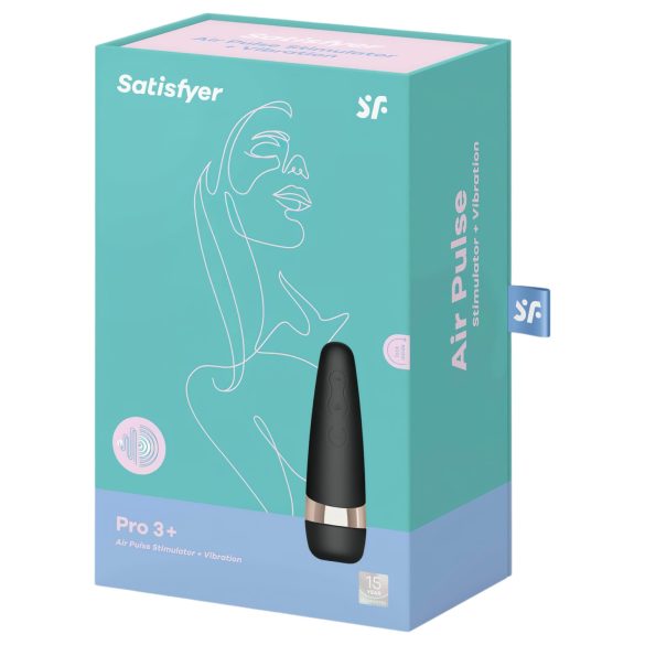 Satisfyer Pro 3+ - vodootporni punjivi vibrator za stimulaciju klitorisa (crni)