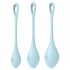 Satisfyer Yoni Power 2 - set gejšinih kuglica - plava (3 dela)