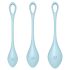Satisfyer Yoni Power 2 - set gejšinih kuglica - plava (3 dela)
