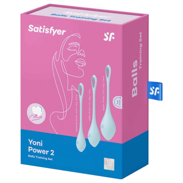 Satisfyer Yoni Power 2 - set gejšinih kuglica - plava (3 dela)