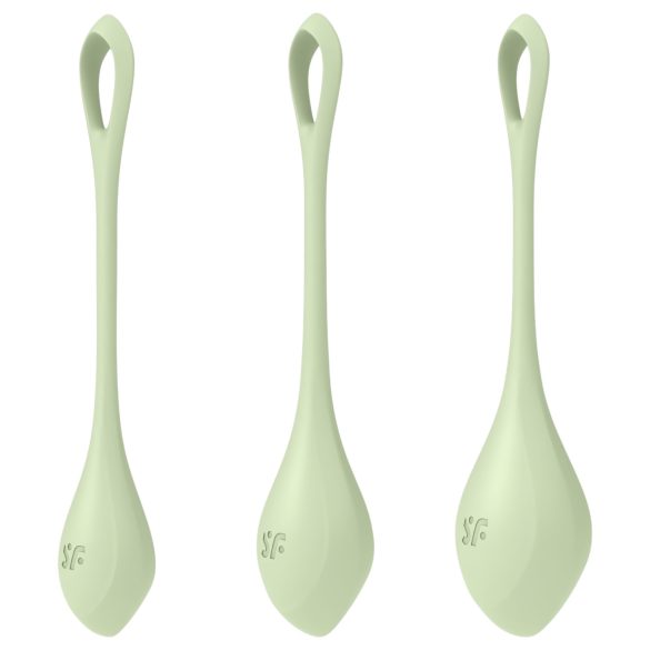 Satisfyer Yoni Power 2 - set gejša kuglica - zelene (3 dela)