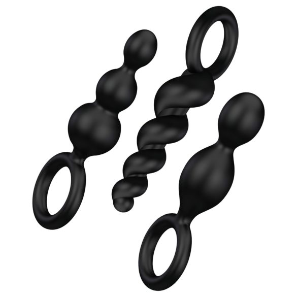 Satisfyer Booty Call - set anallnih čepova - crni (3 komada)