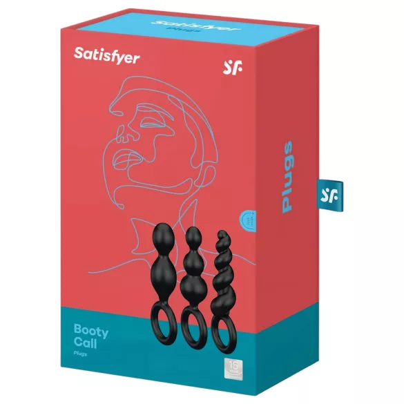 Satisfyer Booty Call - set anallnih čepova - crni (3 komada)