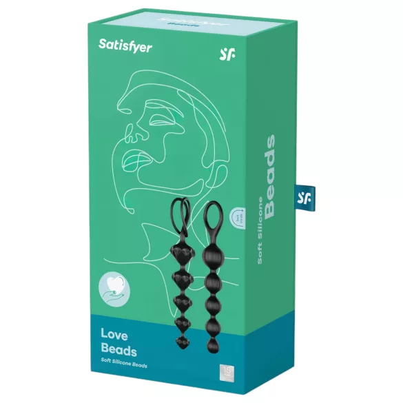 Satisfyer Love Beads - set analnih kuglica (crne)