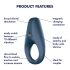 Satisfyer Rocket Ring - vodootporni, vibrirajući prsten za penis (plava)