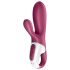 Satisfyer Hot Bunny - pametan grejač sa rukom za klitoris (crvena)