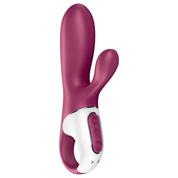 Satisfyer Hot Bunny - pametan grejač sa rukom za klitoris (crvena)