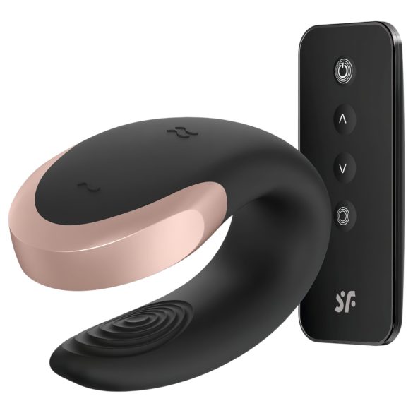 Satisfyer Double Love - pametni, daljinski vibrator za parove (crni)