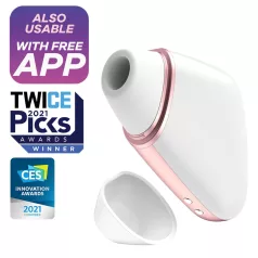   Satisfyer Love Triangle - апликaцијом управљиви стимулатор клиториса са таласима ваздуха (бео)