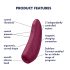 Satisfyer Curvy 1+ - pametan uzbuđivač za klitoris (crveni)