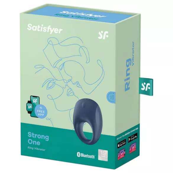 Satisfyer Strong One - Vibrirajući prsten za penis sa aplikacijom, za muškarce (plava)