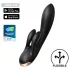Satisfyer Double Flex - vibrator sa aplikacijom za klitoris sa rukom (crni)