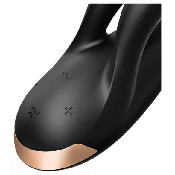 Satisfyer Double Flex - vibrator sa aplikacijom za klitoris sa rukom (crni)
