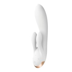   Satisfyer Double Flex - pametan vibrator sa klitorisnim dodatkom (beli)
