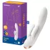 Satisfyer Double Flex - vibrator sa nastavkom za klitoris upravljan aplikacijom (beli)