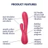 Satisfyer Mono Flex - pametni vodootporni vibrator (crveni)