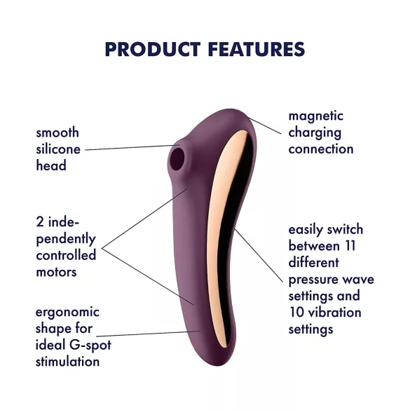 Satisfyer Dual Kiss - 2u1, vaginalni i klitoralni vibrator (ljubičasti)