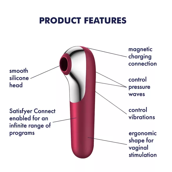 Satisfyer Dual Love - pametni vaginalni i klitoralni vibrator (crveni)