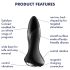Satisfyer Rotator Plug 1 - analni vibrirajući čep sa kuglicama (crna)