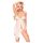 Penthouse Slatka Zver - cvetni babydoll komplet (bela) - M/L