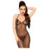 Penthouse Love on Fire - duga, sjajna, providna haljina sa tangama (crna) - L/XL