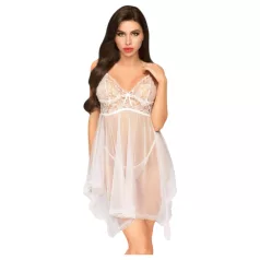   Penthouse Naughty Doll - čipkasta haljina i tanga (bela) - M/L