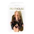 Penthouse Hypnotic Power - kratki čipkasti ogrtač i tanga (crna) - XL