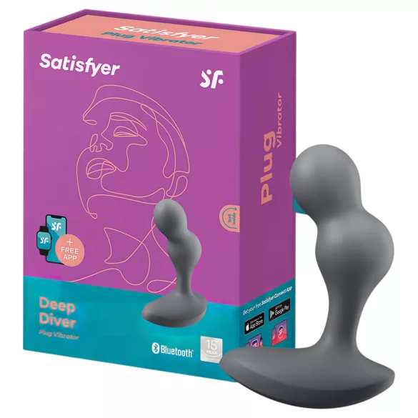 Satisfyer Deep Diver - aplikacijom upravljani analni vibrator (sivi)