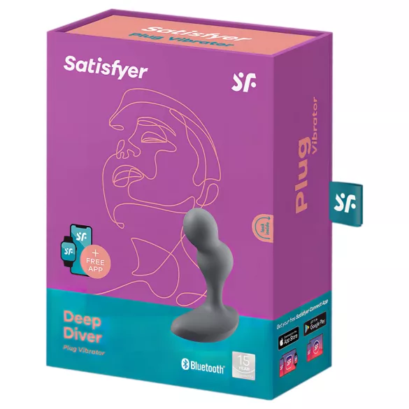 Satisfyer Deep Diver - aplikacijom upravljani analni vibrator (sivi)