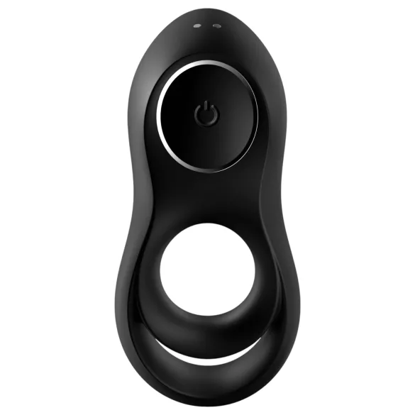 Satisfyer Legendary Duo - punjivi vibrirajući prsten za penis (crni)