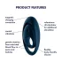 Satisfyer Glorious Duo - Vibrirajući Prsten za Penis (plavi)