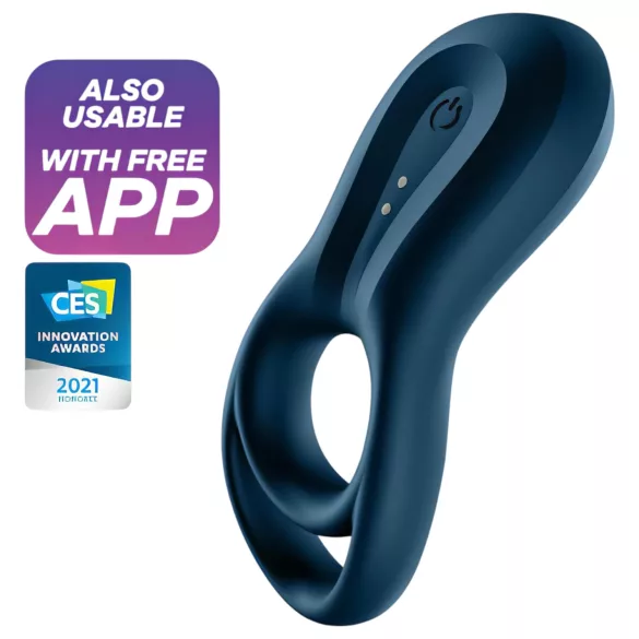 Satisfyer Epic Duo - pametna vibraciona prsten za penis (crna)
