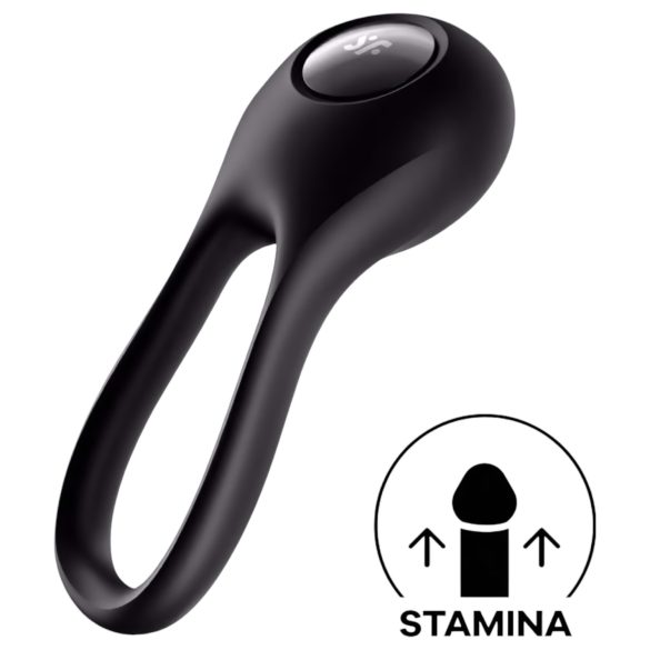 Satisfyer Majestic Duo - Punjivi vodootporni prsten za penis (crni)