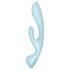 Satisfyer Triple Oh - punjivi vibrator sa klitoralnim nastavkom (plavi)