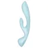 Satisfyer Triple Oh - punjivi vibrator sa klitoralnim nastavkom (plavi)