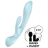 Satisfyer Triple Oh - punjivi vibrator sa klitoralnim nastavkom (plavi)