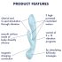 Satisfyer Triple Oh - punjivi vibrator sa klitoralnim nastavkom (plavi)