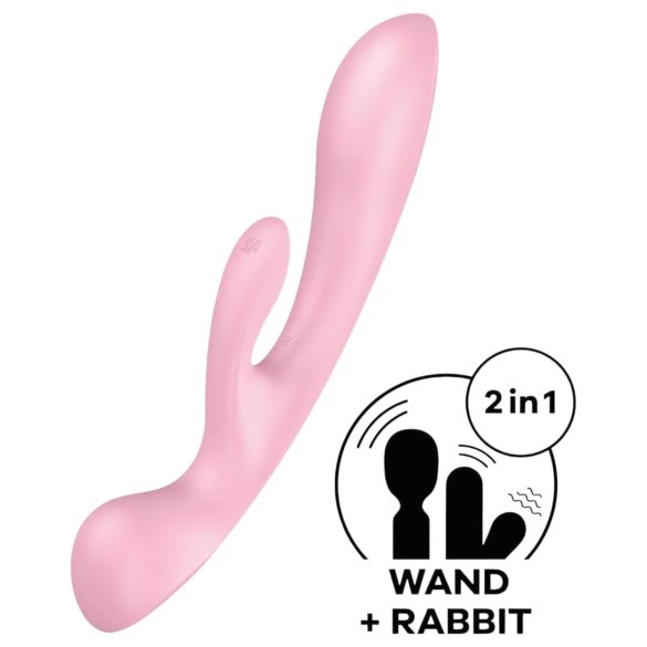 Satisfyer Triple Oh - Punjivi vibrator sa rukom za klitoris (ružičasti)