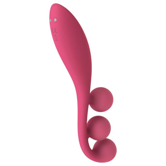 Satisfyer Tri Ball 1 - Punjivi multifunkcionalni vibrator (crveni)